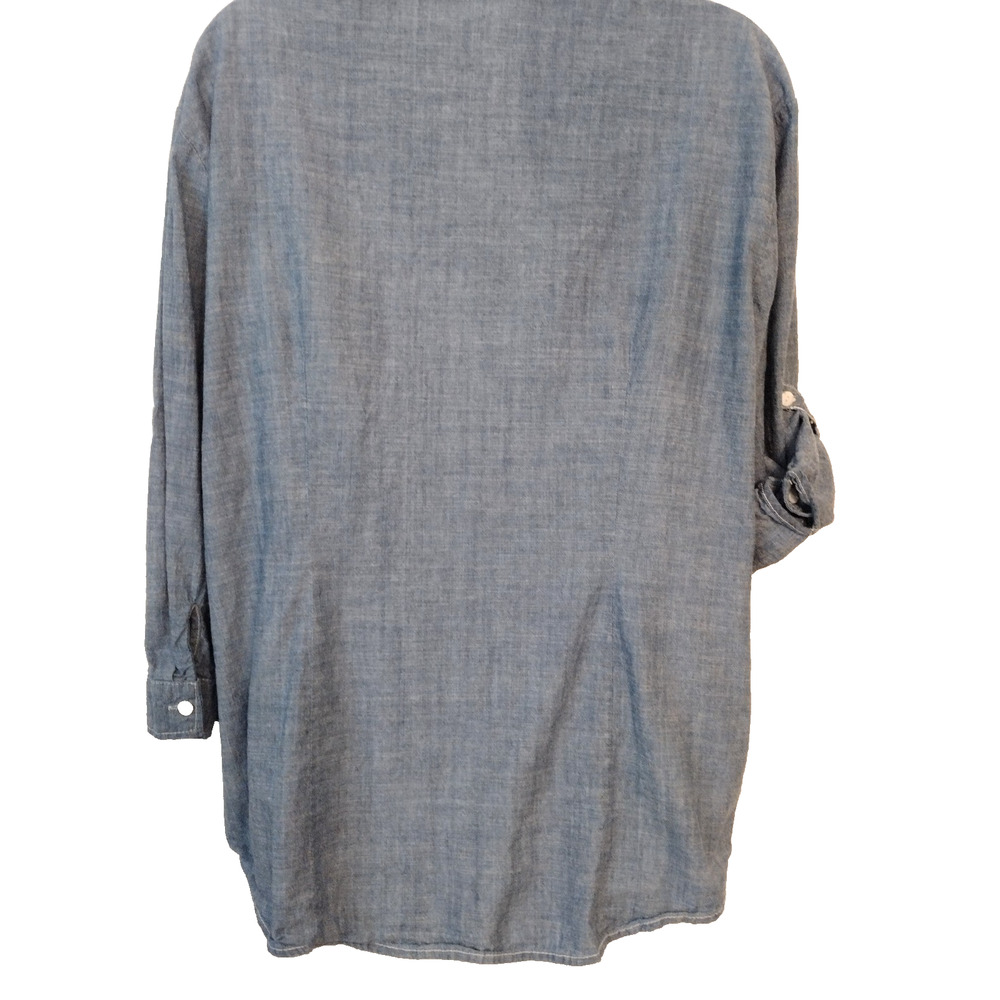 Hester & Orchard Women's Size XL Blue Shirt Top 3/4 Sleeve Collared Button-Up - Picture 7 of 10